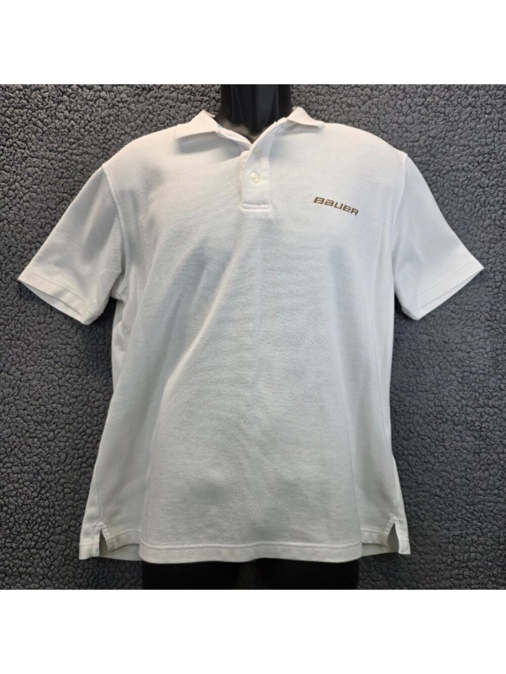 Bauer Mens Classic Fit Polo Shirt Size M White Cotton Short Sleeves Golf Preppy